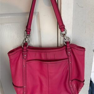 Coach Fuchsia Leather Tote Bag